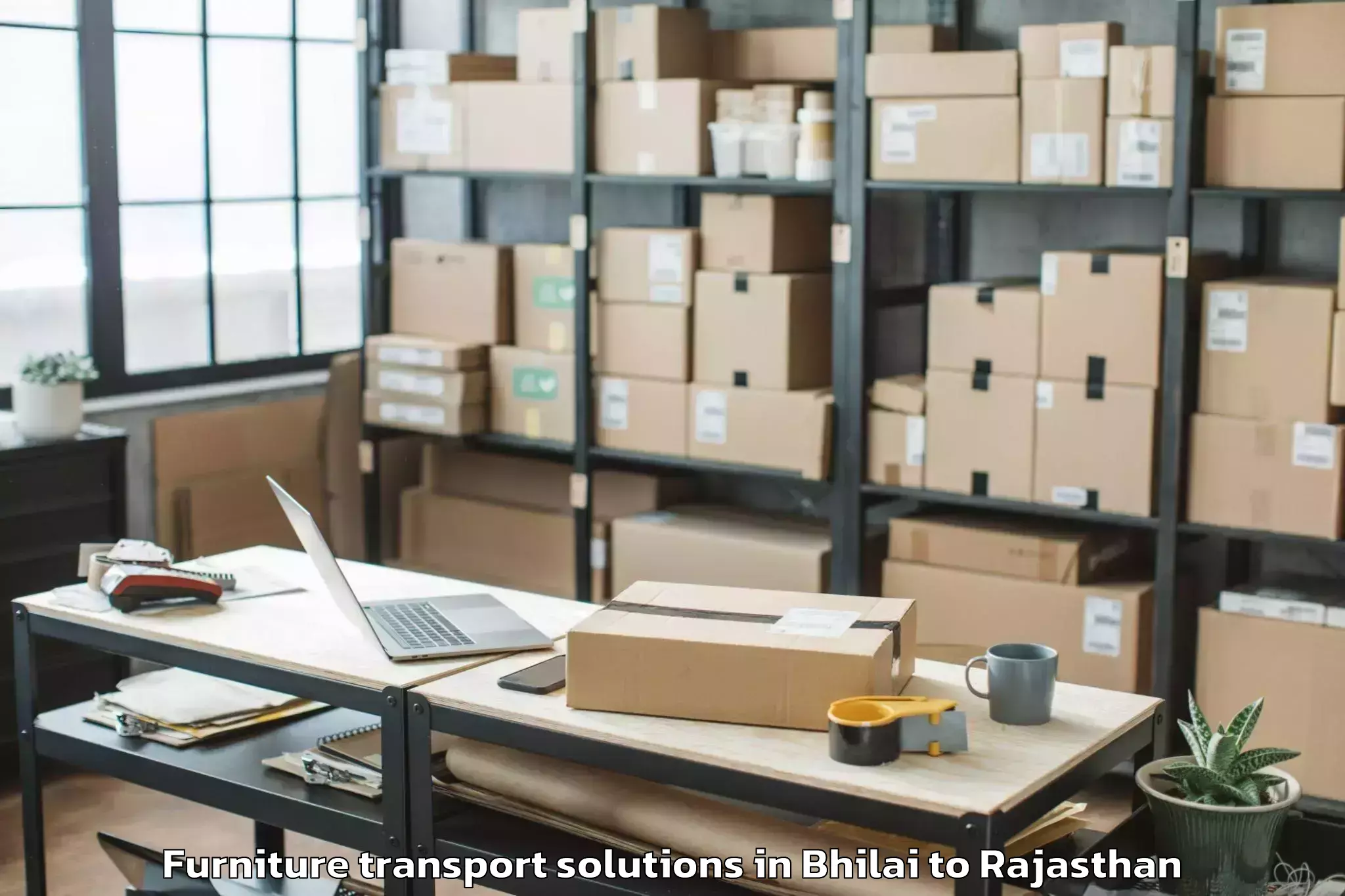 Reliable Bhilai to Ratangarh Churu Furniture Transport Solutions